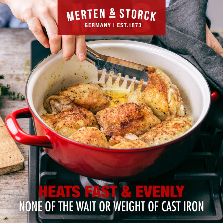 New in Box MERTEN & STORCK Germany Enameled Cast Iron Teal Dutch Oven 5.3  QT