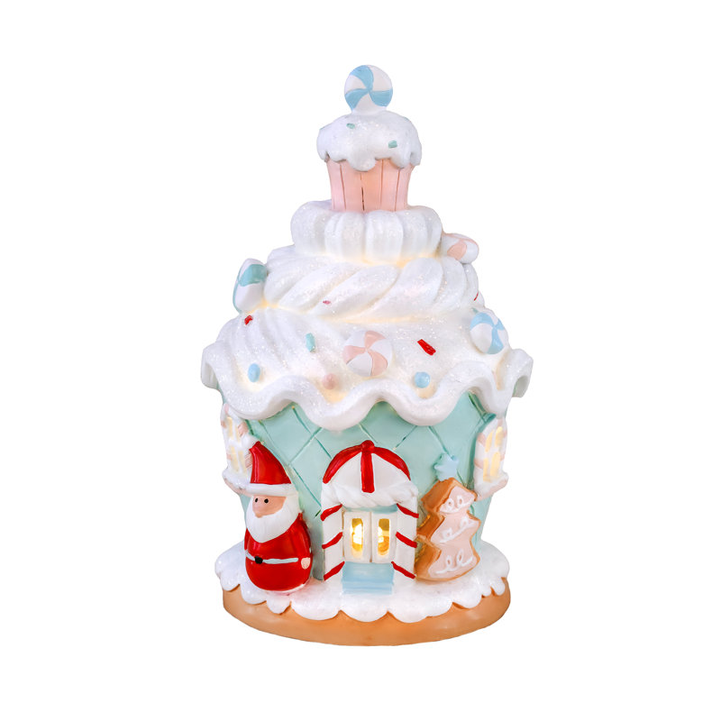 Maison de gâteau 8 po avec lumières The Holiday Aisle®, Bleu