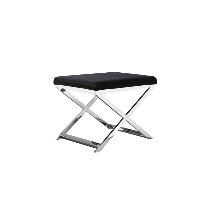 Tabouret d'appoint Axel, Noir, Argent argent