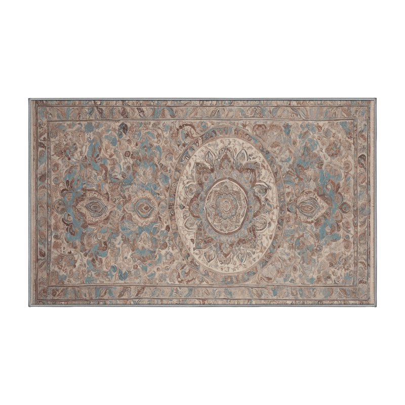 Tapis gris lavable à la machine GSIX03714, Rectangle de 5 pi x 8 pi