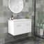Meuble-lavabo mural 32 po avec lavabo, meuble-lavabo mural avec portes doubles, armoire de salle de bain murale, charnières à fermeture douce, longues poignées en métal, lavabo en céramique-126528749