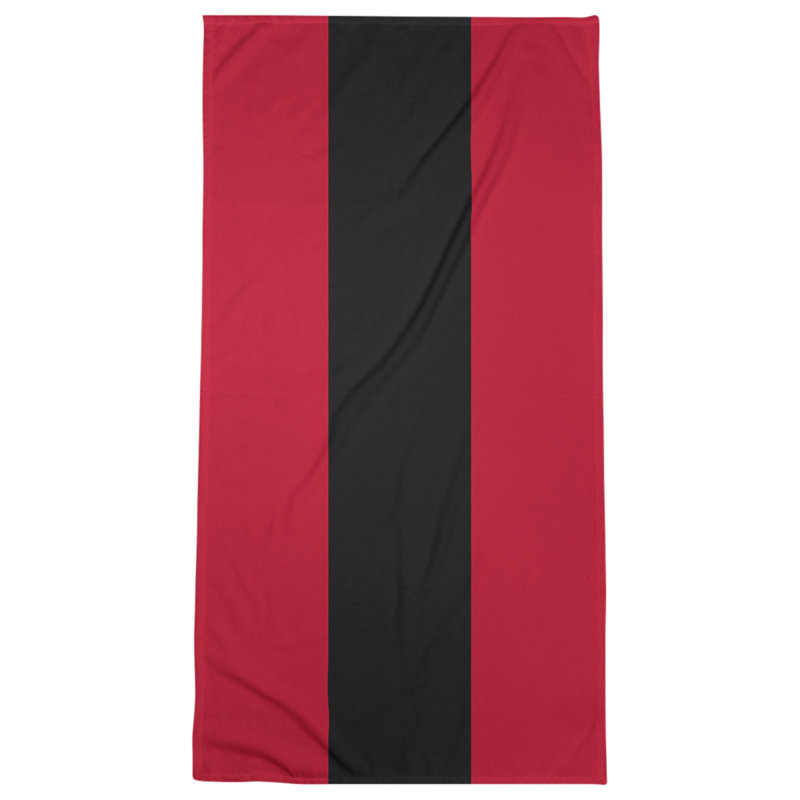 Bath Towel, Red/Black/Red, Microfiber