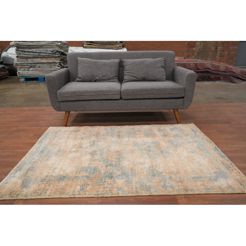 Distressed Look Abstract Modern Accent Rug 4x6