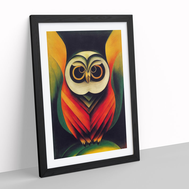 Abstract Owl - Wall Art, Black Framed, Black, 46cm H x 34cm W x 2cm D