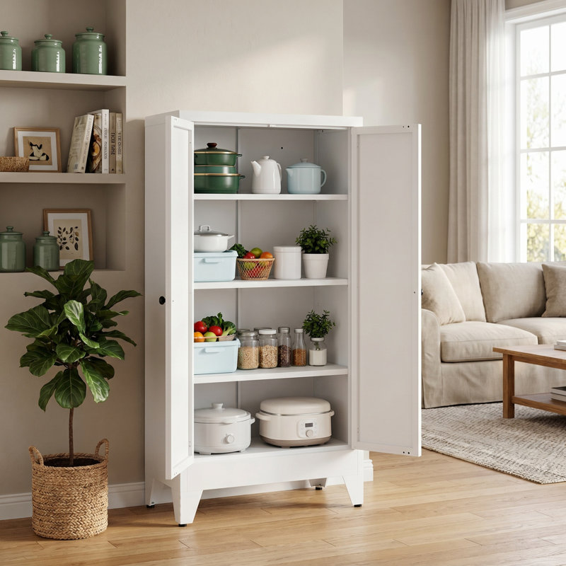 Armoire de rangement pour garde-manger, Blanc