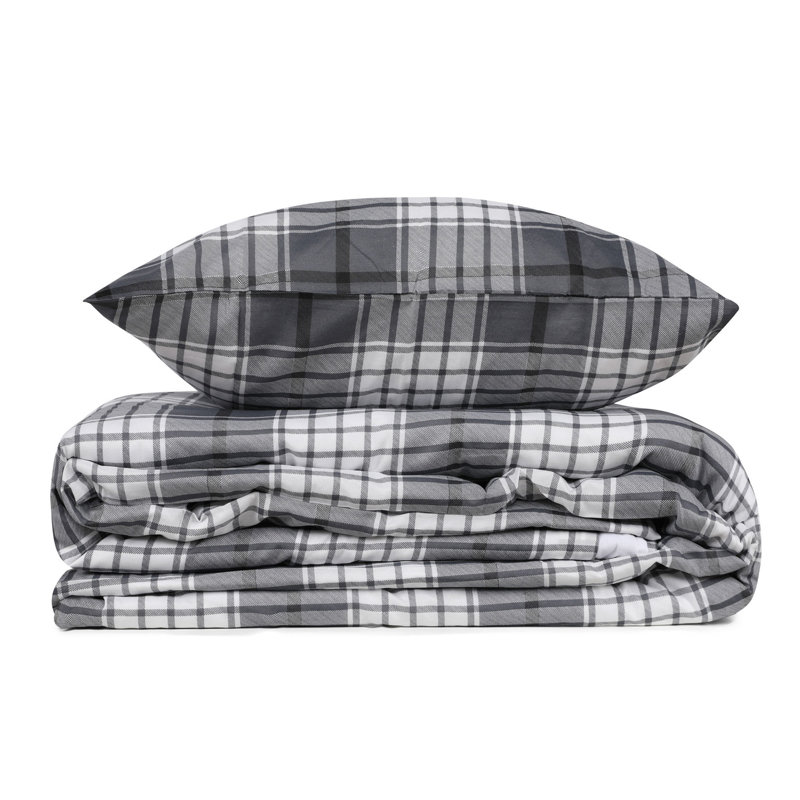 Ensemble de housse de couette Summer, Housse de couette 55 po x 79 po + 1 taie d'oreille, Noir / blanc / gris