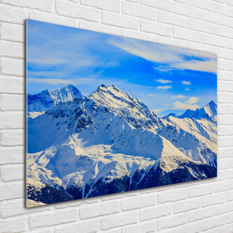 Alps In The Winter - No Frame Print on Glass
