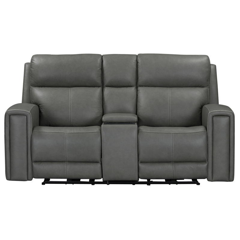 Anjelia Zero Wall Power Reclining Loveseat W/ Console, Gray