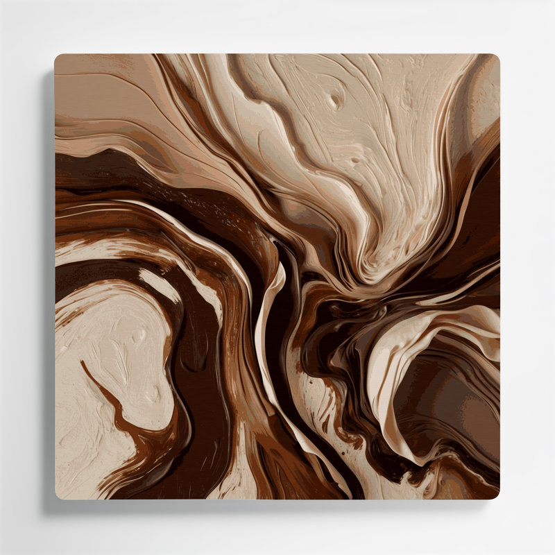 «Lyrical Abstraction 29», art mural en métal brun, H 32 po x l 32 po