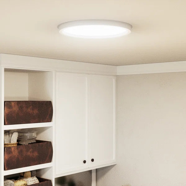 Plafonnier encastré 1 lumière DEL Naquin, H 1 po x l 20 po x P 20 po, Nickel brossé