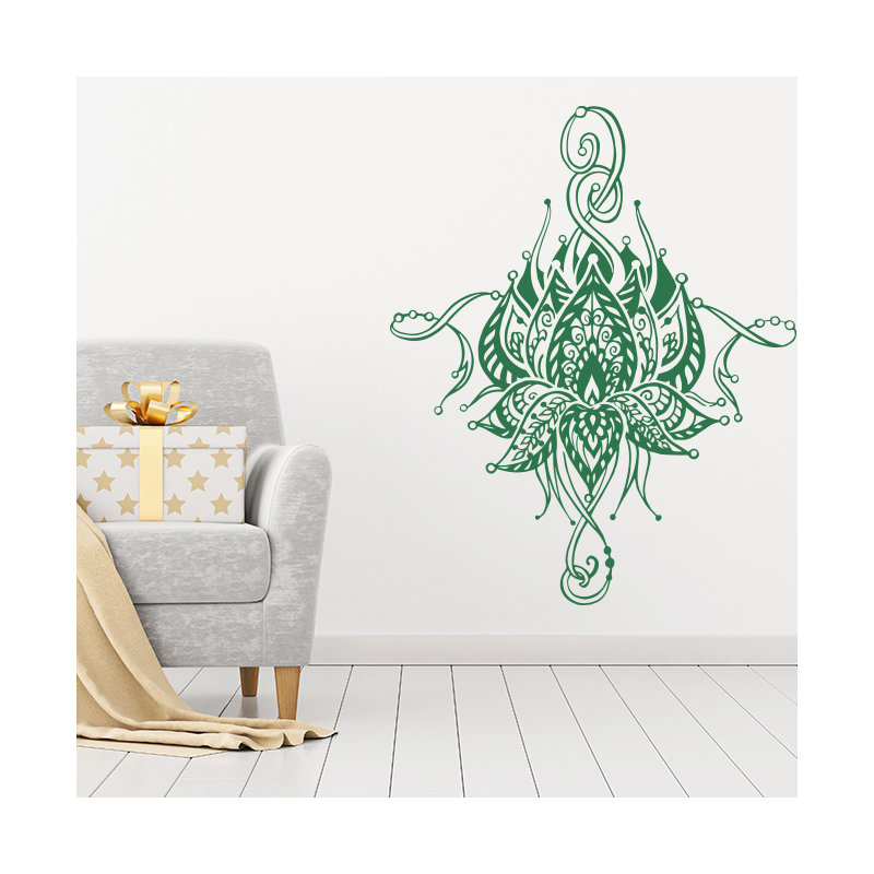 Décalcomanie murale fleur lotus Buller, Vert