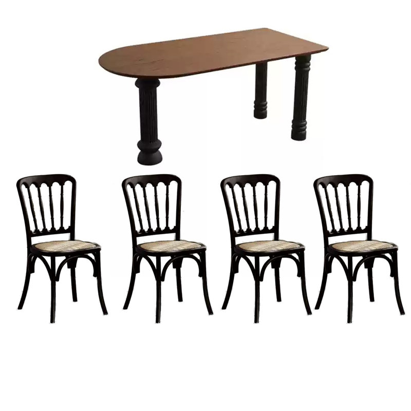 Solid wood retro creative dining table sets., 5