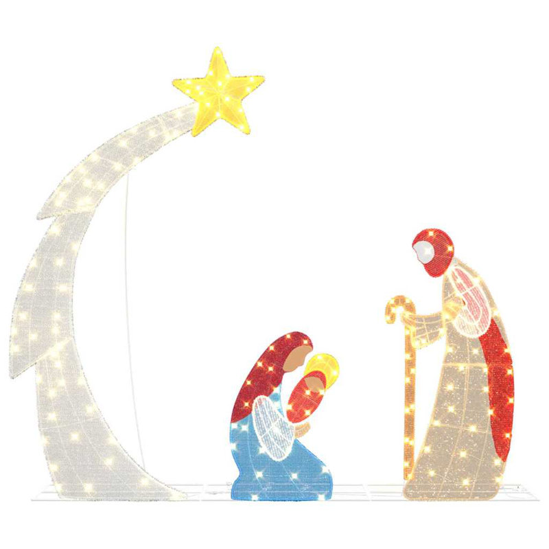  Nativity Scene Warm White 149 X32 X 127.5 Cm Polyester