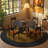 Medieval style simple round table-110949301