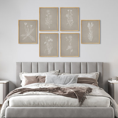 «Abstract Boho Botanical Outline», reproduction d'art encadrée, affiche, petit art mural