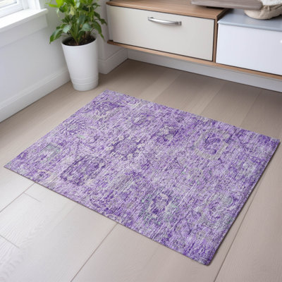 Premium Machine Washable Wayne AMF1102 Damask Rug