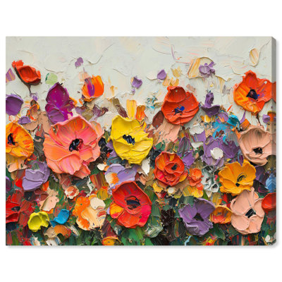«Impasto Flowers», art floral sur toile