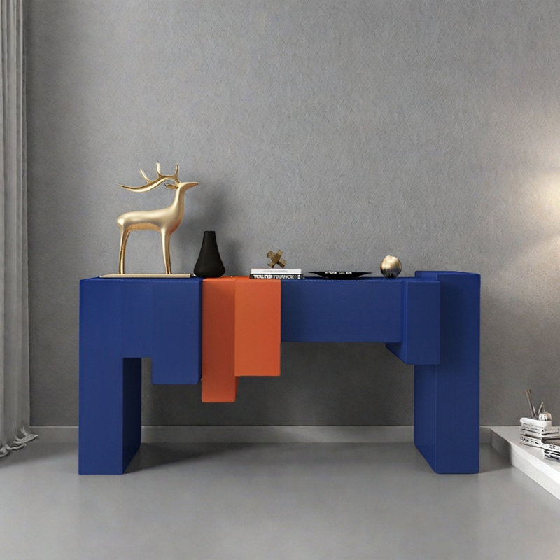 Console Modern Minimalist Art Design, H 35,43 po x l 62,99 po x P 15,75 po, Bleu / orange