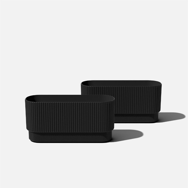 Demi Long Planter, Black, 2