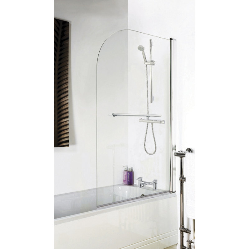 775mm - 790mm W x 1435mm H Hinged Semi-Frameless Tub Door with Clear Glass