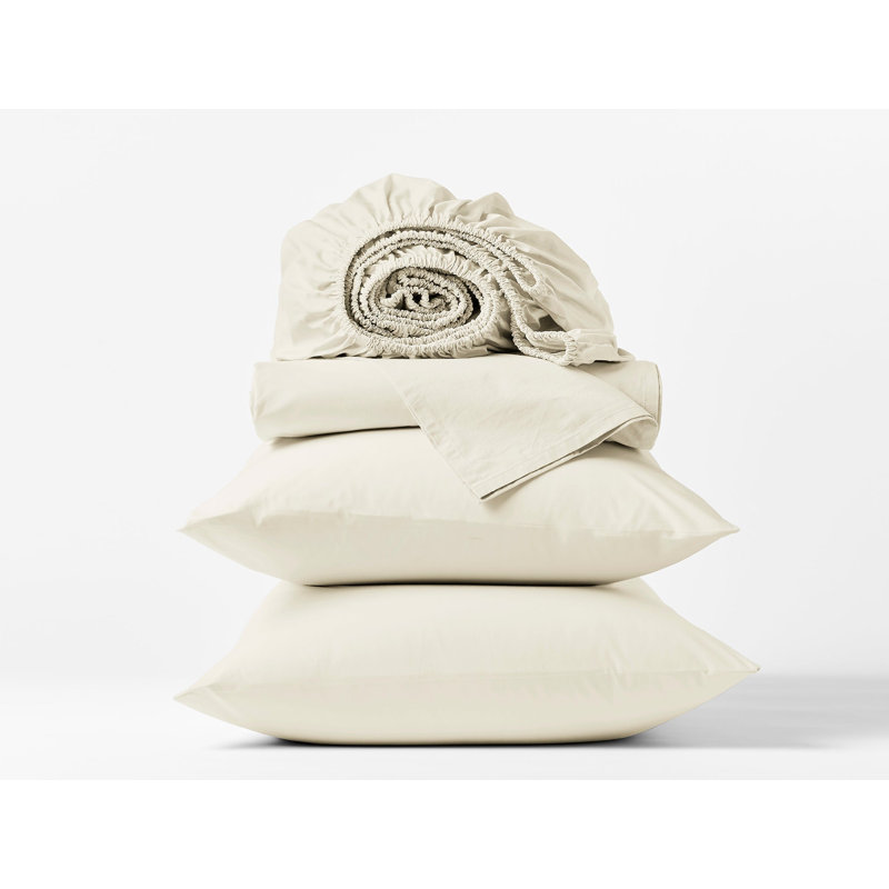 Refined Organic Sheet Set, Queen Sheet Set with 2 Pillowcases, Undyed