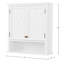 Armoire de salle de bain murale peu encombrante avec portes de style Shaker, tablette réglable et rangement ouvert Lund