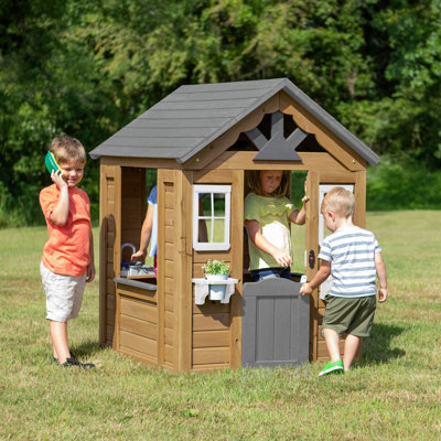 Backyard Discovery 114 cm W x 118 cm D Indoor / Outdoor Cedar Playhouse with Kitchen