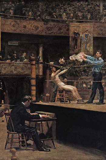 "entre tours" par thomas eakins, reproduction d’art, H 42 po x l 28 po x P 1,5 po