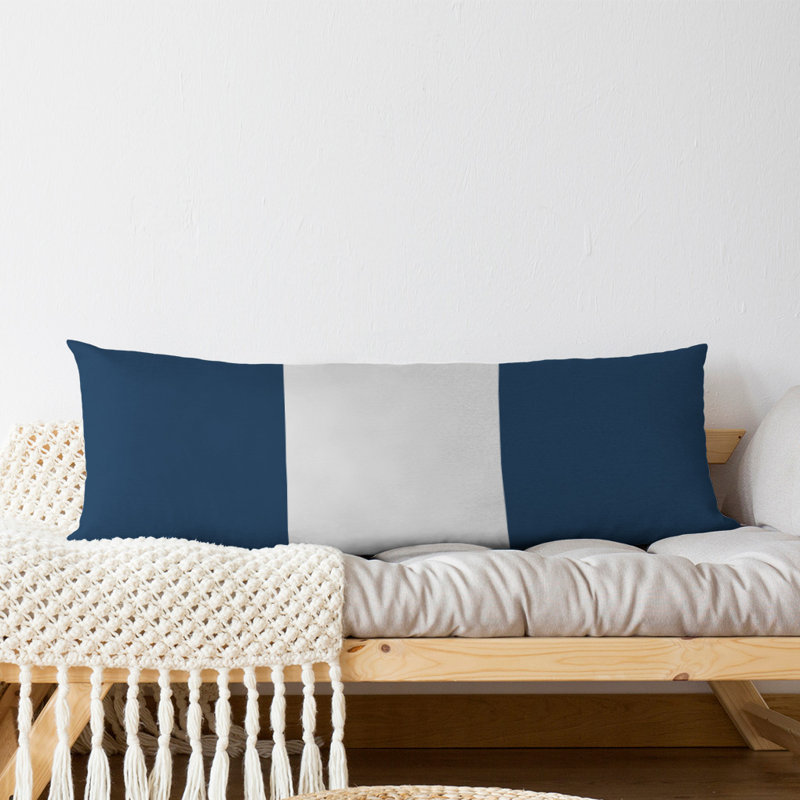 Polyester Medium Pillow, Adel , Blue/White Middle