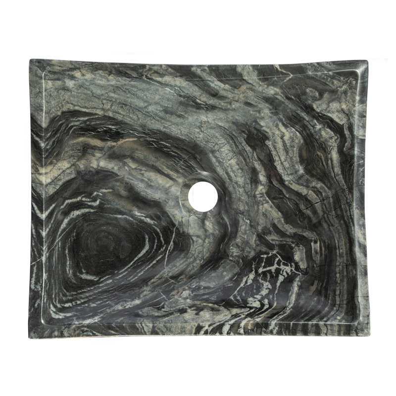 Eden Bath 14.75'' Black Stone Rectangular Bathroom Sink