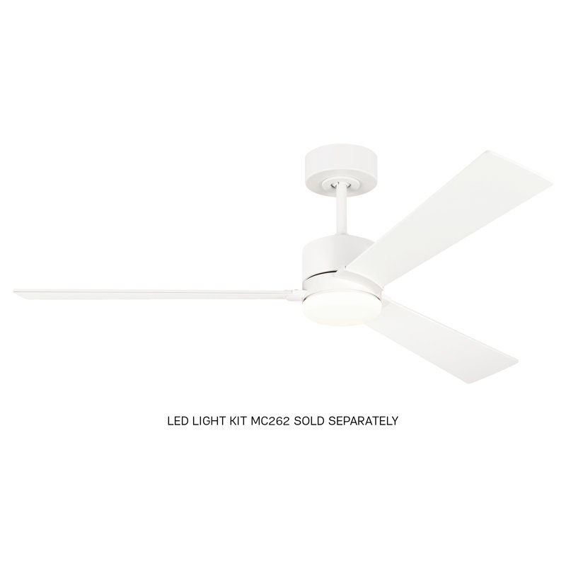 Rozzen Downrod Ceiling Fan, Matte White, 52", Matte White