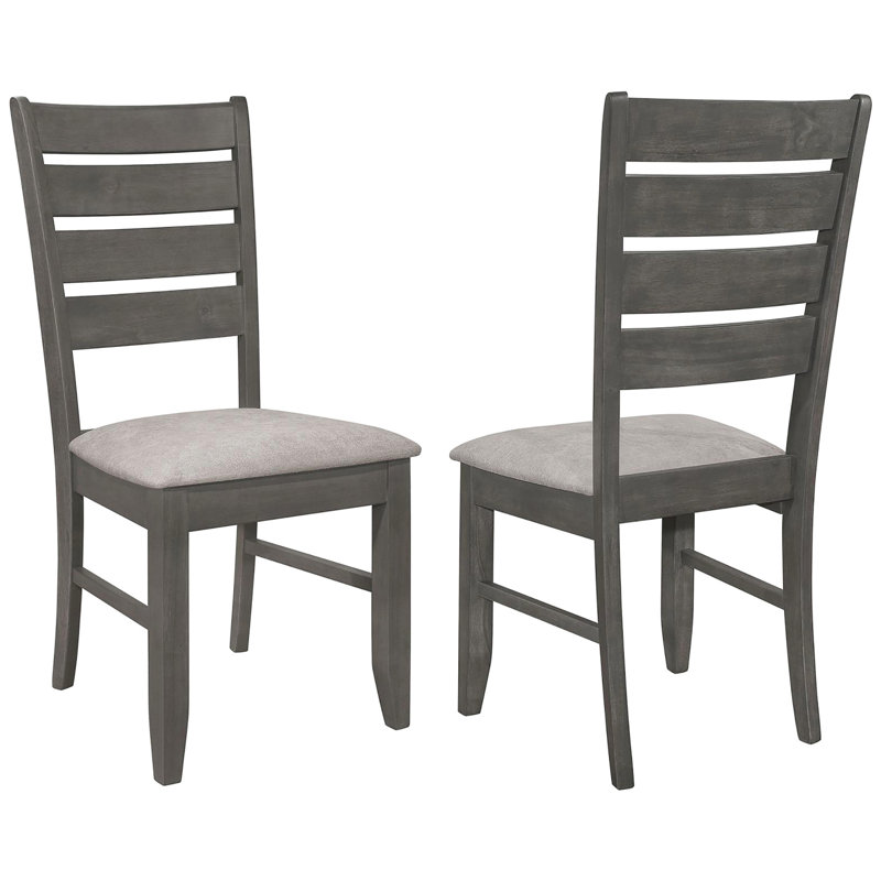 2 chaises de salle à manger grises - rembourrage en mousse et côté de conception moderne pour un dossier élégant