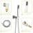 Shower Kit With Waterfall Tub Spout - 10 Inch Wall Mounted Square, 3 Function, Rain Head, Handheld, 10" Square In Spout, Rainfall Shower, Handheld Element-121245247