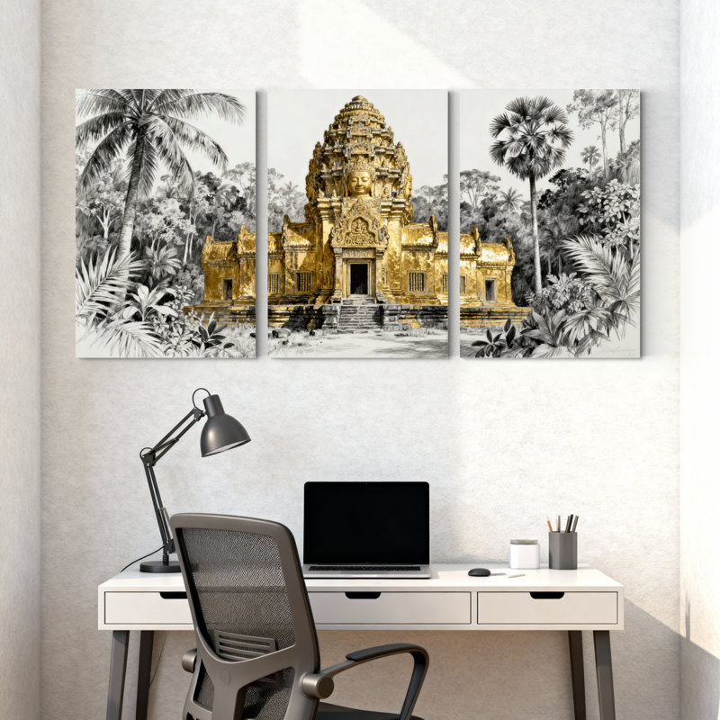 Ensemble d'illustrations murales sur toile, "Reflections tropicales", H 30 po x l 60 po