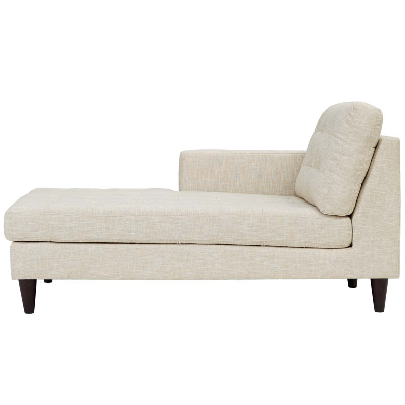 Méridienne Modway Carson Carrington Humlebaek, Mélange de polyester beige, Accoudoir à gauche (vu de face)