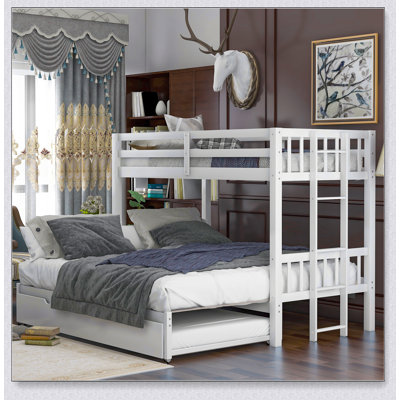 Twin Over Pull-Out Bunk Bed With Trundle
