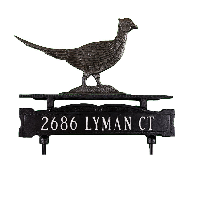 Pheasant 1-Line Lawn Address Sign, Yes