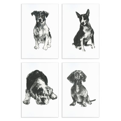  "Traditional Dog Sketches", ensemble d'art sur plaque par Cartissi