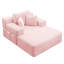 Luxueuse chaise longue convertible avec fonction canapé-lit 2-en-1, coussin en mousse à ressort, pochette de rangement et conception sans assemblage pour les petits espaces-130000074