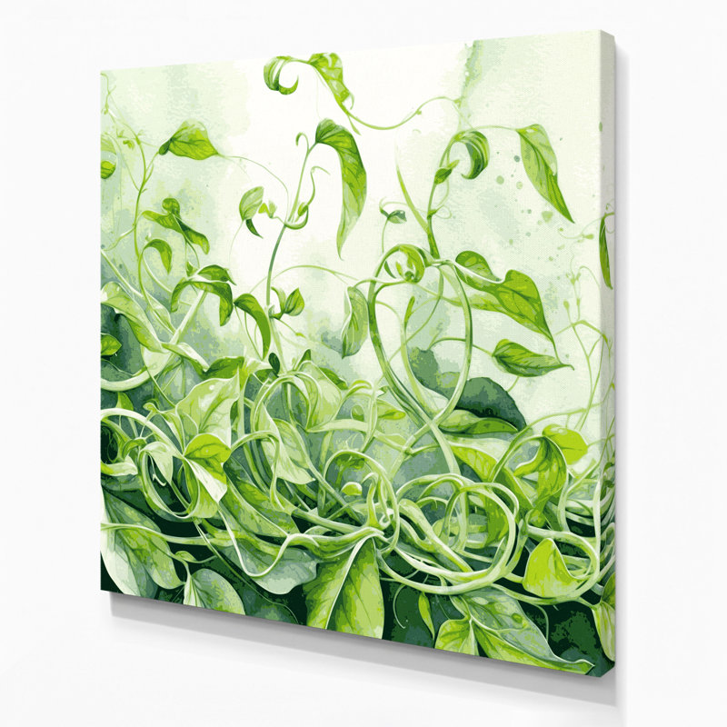 Art mural sur toile, "Légumes à pois" vert, H 12 po x l 12 po