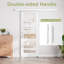 Porte coulissante de style grange avec rail dissimulé, apprêt blanc, 3 panneaux en verre transparent, pour placard ou garde-manger, avec trousse de quincaillerie (aucun assemblage requis)-135103438-135103443-135103444