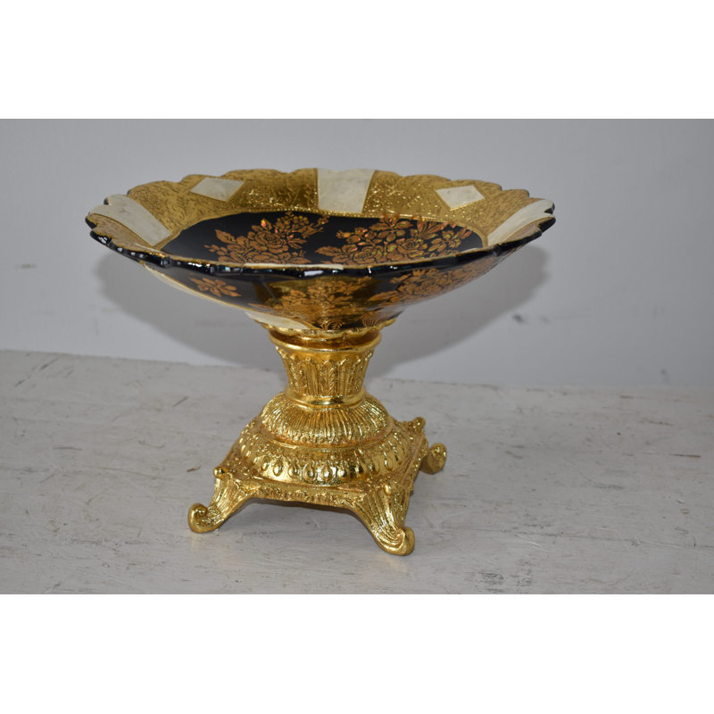 Equasha Open and Unique Kylix Decoration Resin Vase   Size: 12" x 12" x 7"H