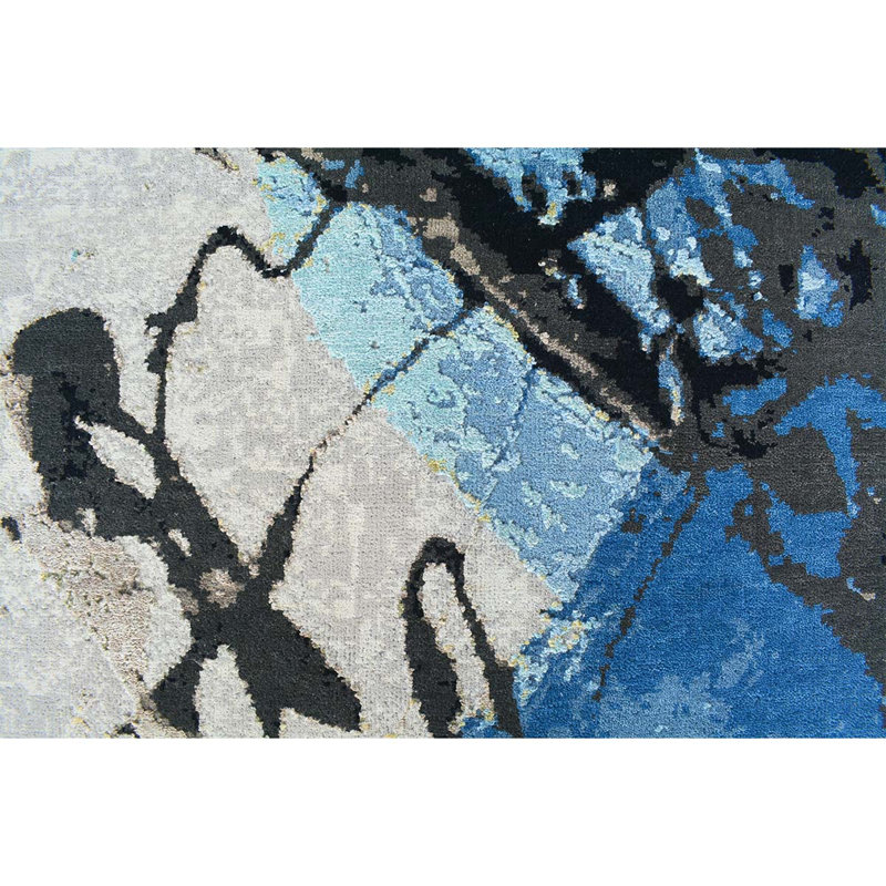 Hand Woven Silk and Wool Area Rug, Rectangle 8' x 10'