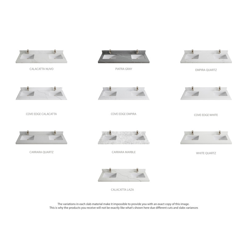 Ensemble de meuble-lavabo double 72 po Malibu, Blanc délavé, Calacatta Laza