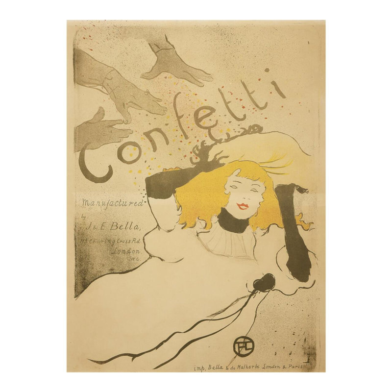 «Confetti» par Henri de Toulouse-Lautrec - estampe numérique, H 20 po x l 16 po