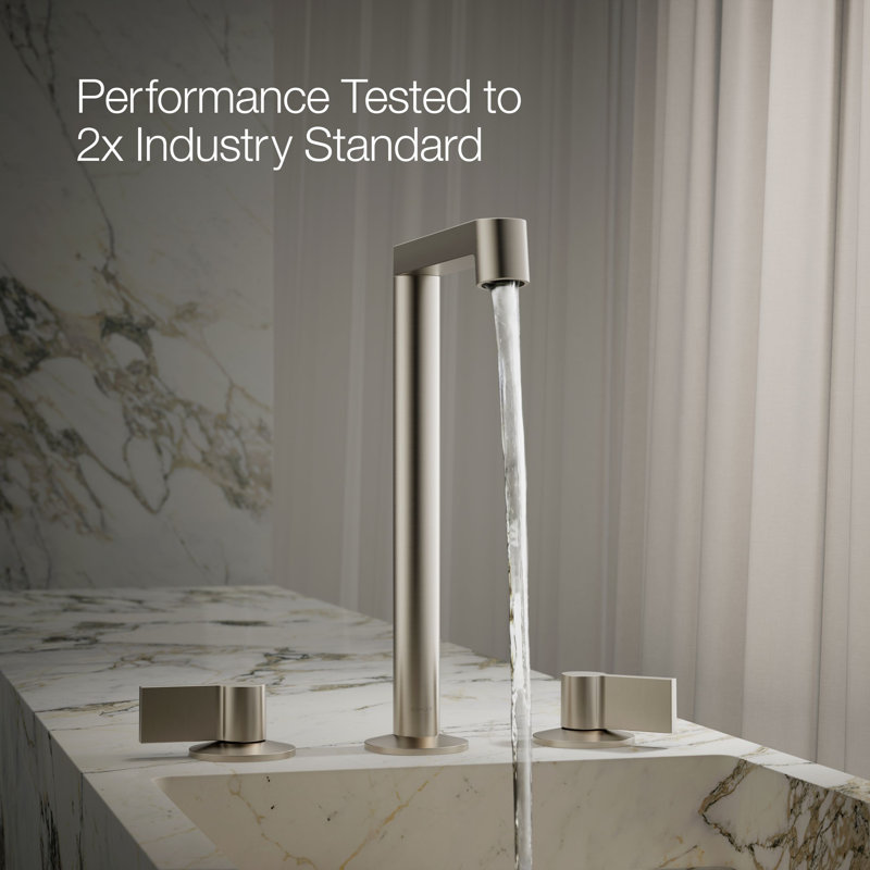 Components Tallbathroom Sink Spout with Row Design, Brushed Nickel