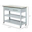 Îlot de cuisine avec plateau en acier inoxydable, îlot de cuisine traditionnel avec rangement, 2 tablettes ouvertes à niveaux, gris clair HOMcom