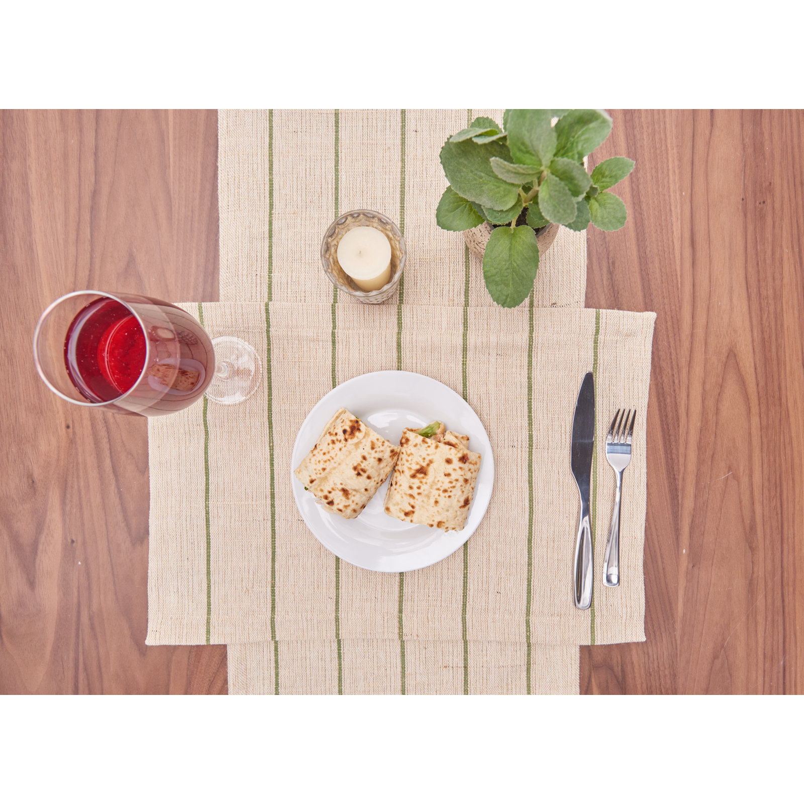 Vali 72" Table Runner, Sage