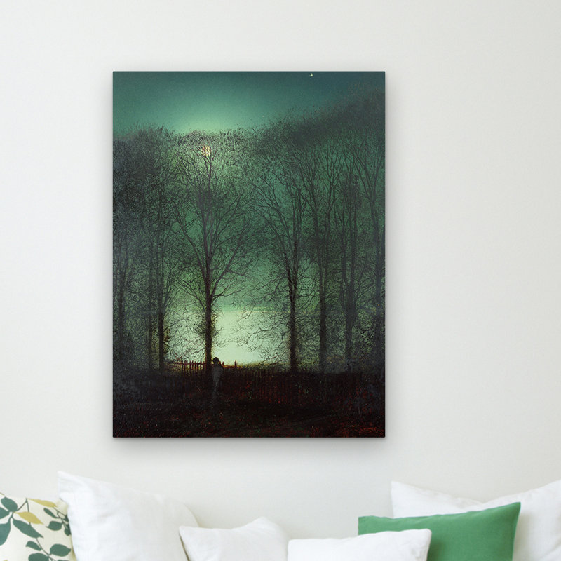 Figure in the Moonlight Framed Landscape Canvas Art, 18 x 24 Inch