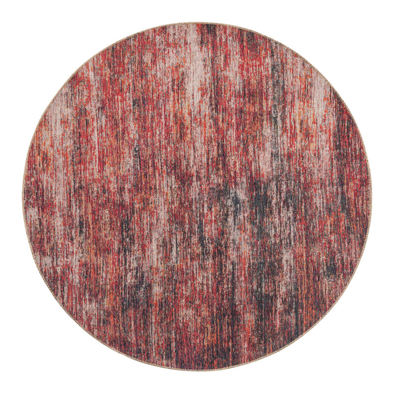 Tapis rouge / gris Montalto, Rond 5 pi